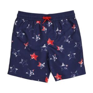 Tommy Bahama Kids Boy's Blue Stars Print With Liner Swim Trunks Size XL